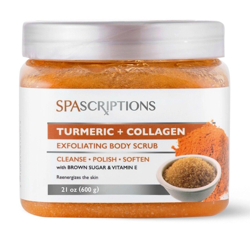Turmeric + Collagen Exfoliating Body Scrub w/ Brown Sugar & Vitamin E - 21 oz